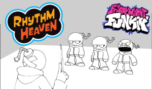 FNF vs Rhythm Heaven in FNF