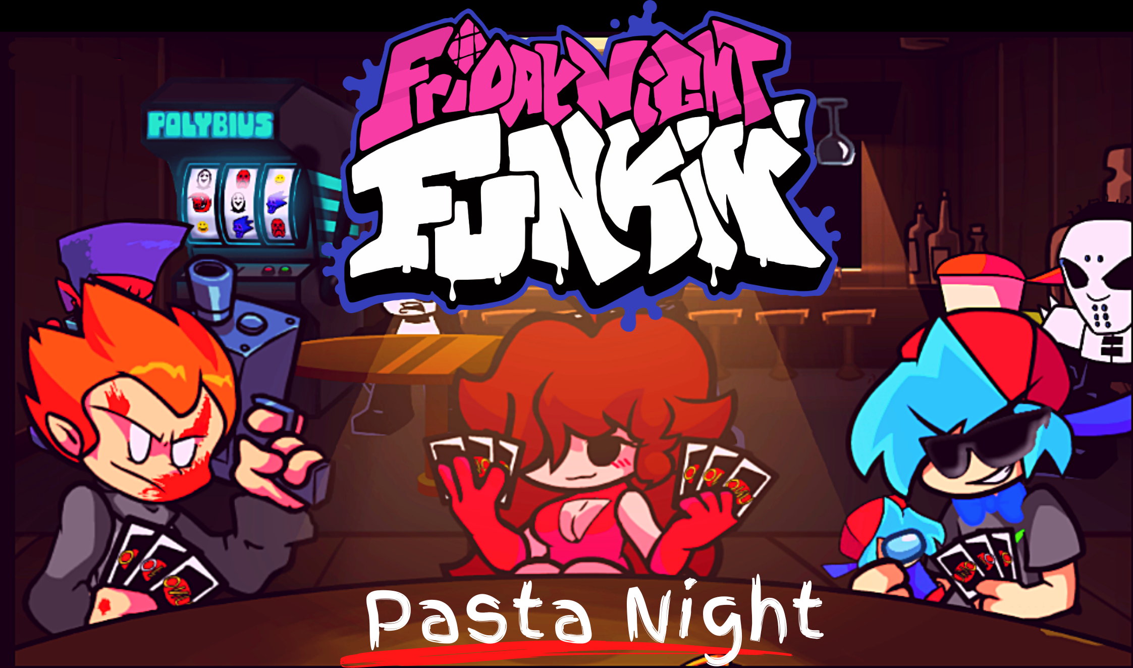 FNF: Pasta Night with GF, Pico, & BF + Girls Night FNF mod game play online